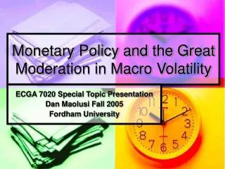 Monetary Policy and the Great Moderation in Macro Volatility