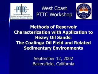 West Coast PTTC Workshop