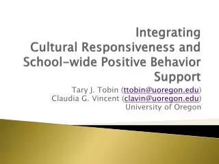 Integrating Cultural Responsiveness and School-wide Positive Behavior Support