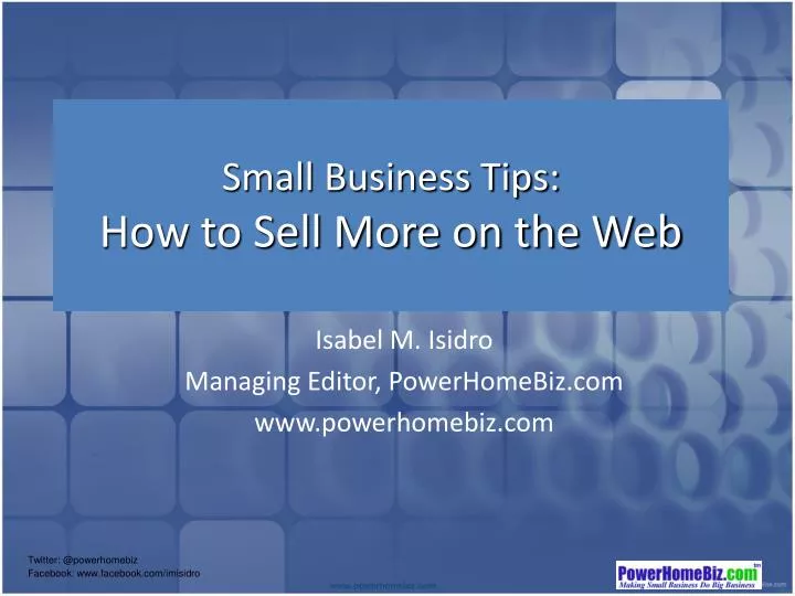 small business tips how to sell more on the web