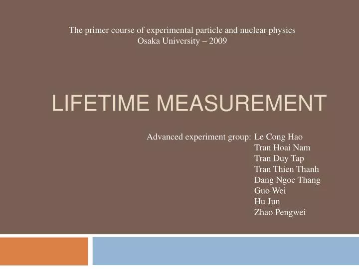 lifetime measurement
