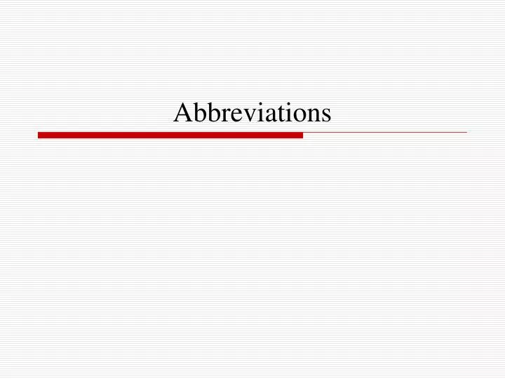 abbreviations