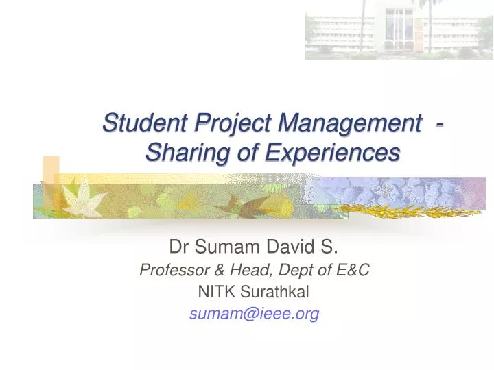student project management sharing of experiences