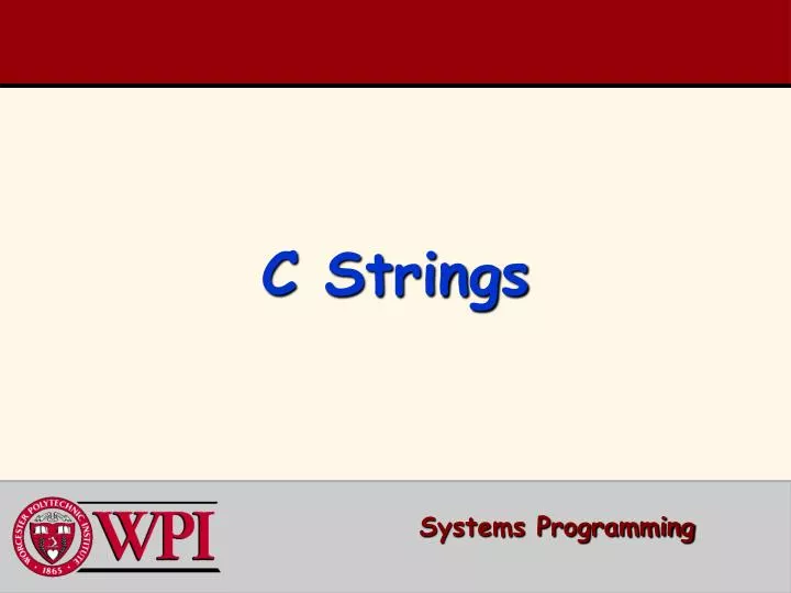 PPT C Strings PowerPoint Presentation free download ID:1005247