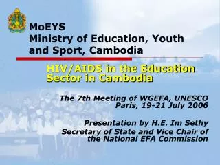 MoEYS Ministry of Education, Youth and Sport, Cambodia
