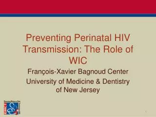Preventing Perinatal HIV Transmission: The Role of WIC