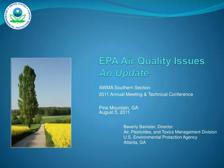 epa air quality issues a n update