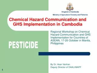 Chemical Hazard Communication and GHS Implementation in Cambodia