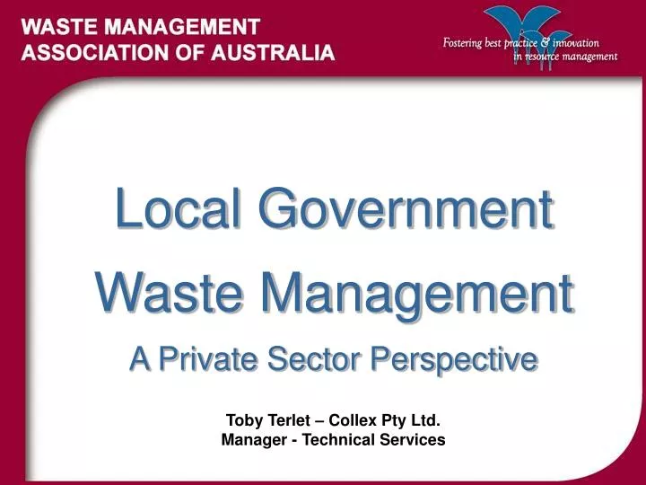 local government waste management a private sector perspective
