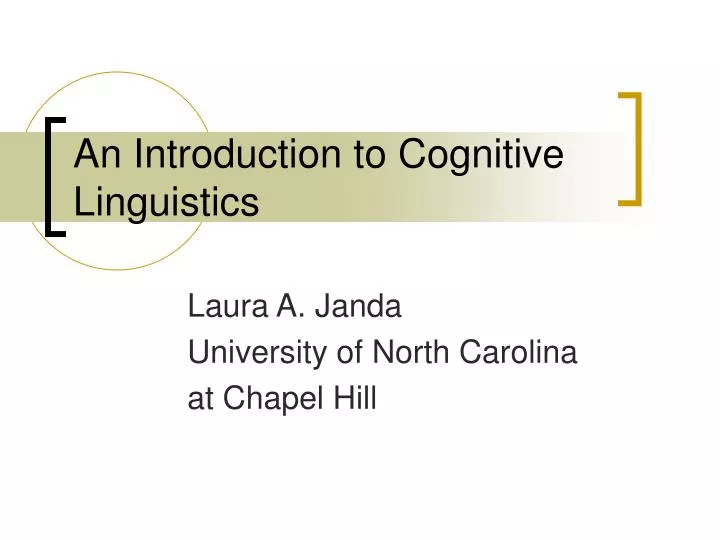 an introduction to cognitive linguistics