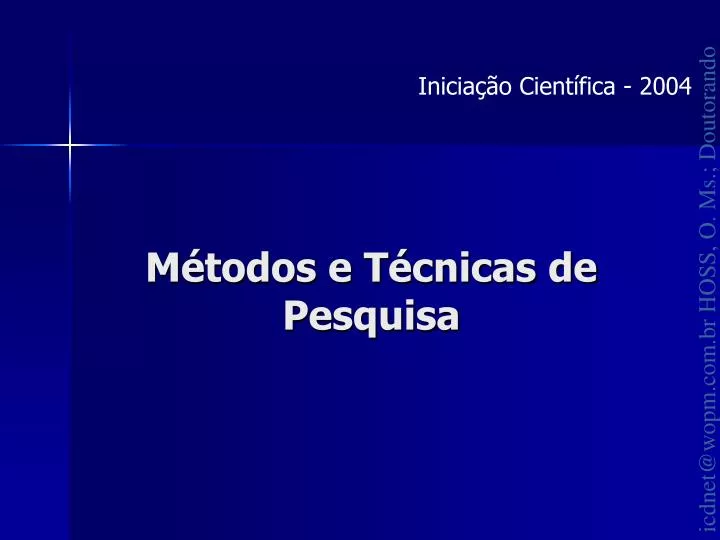 m todos e t cnicas de pesquisa