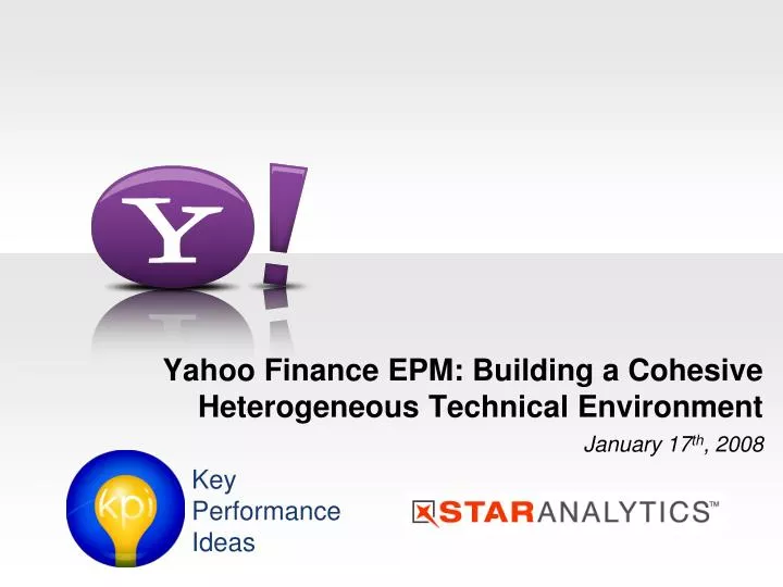 yahoo finance epm building a cohesive heterogeneous technical environment