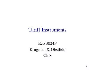 Tariff Instruments