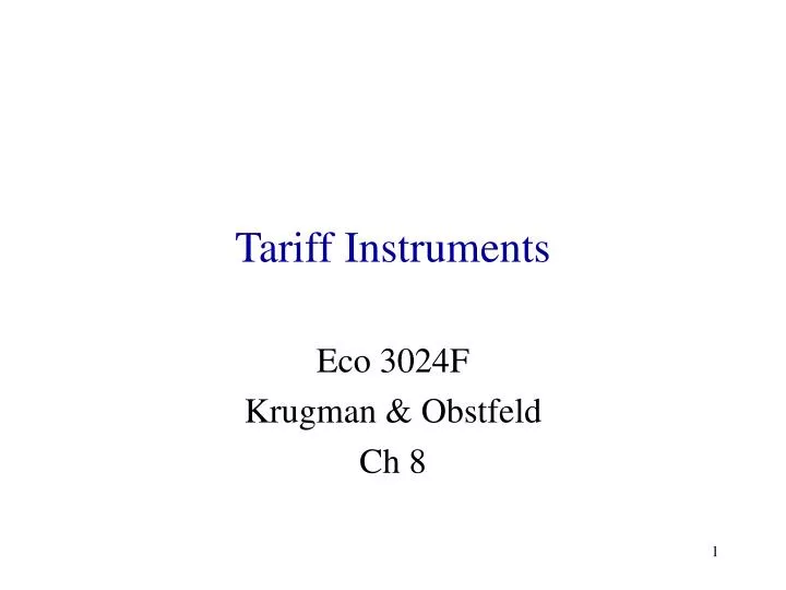 tariff instruments