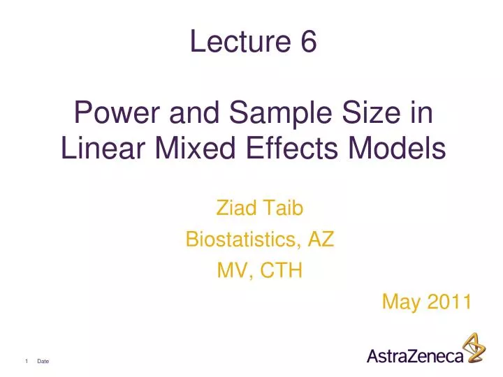 lecture 6 power and sample size in linear mixed effects models
