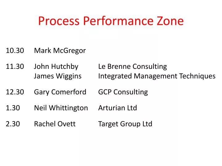 process performance zone