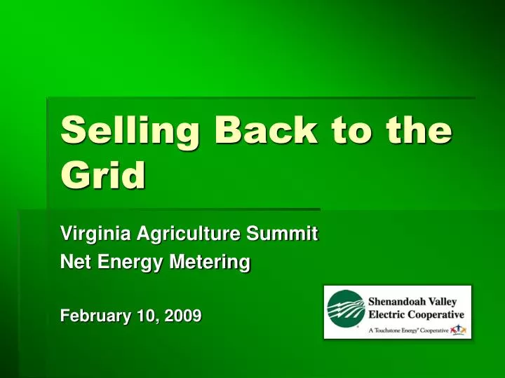 selling back to the grid