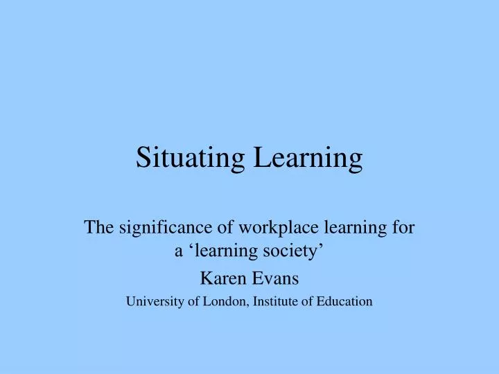 situating learning