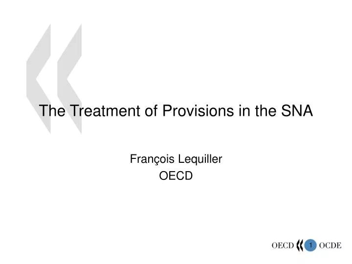 the treatment of provisions in the sna