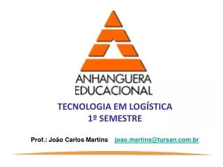 TECNOLOGIA EM LOGÍSTICA 1º SEMESTRE Prof.: João Carlos Martins joao.martins@tursan.com.br