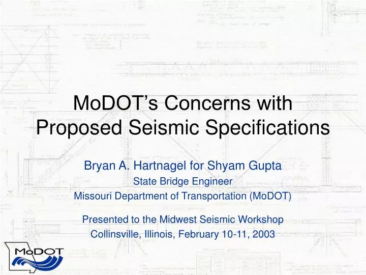 modot s concerns with proposed seismic specifications