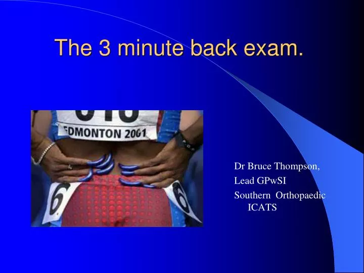 the 3 minute back exam