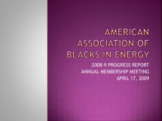 American association of blacks in energy