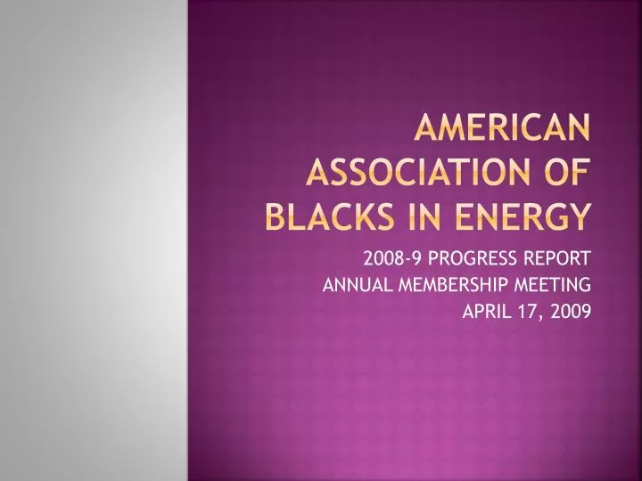 american association of blacks in energy