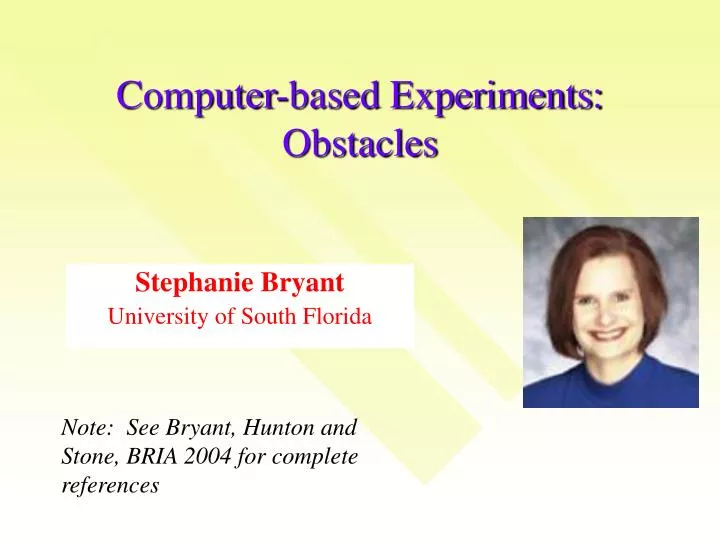 computer based experiments obstacles
