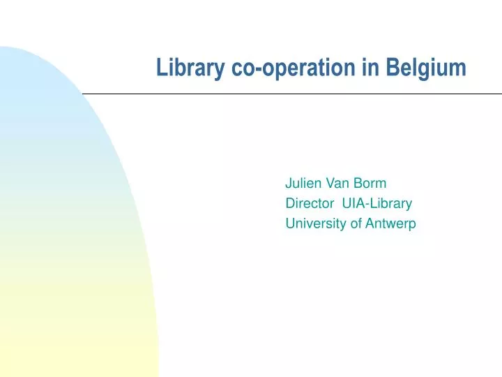 library co operation in belgium