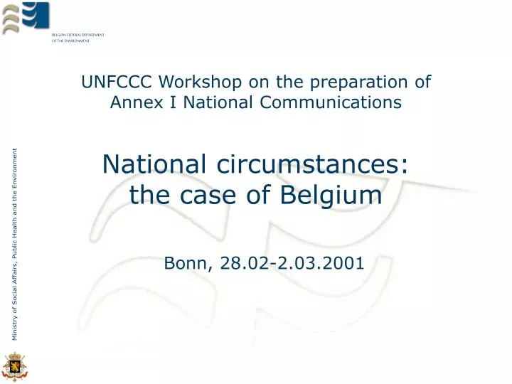 unfccc workshop on the preparation of annex i national communications
