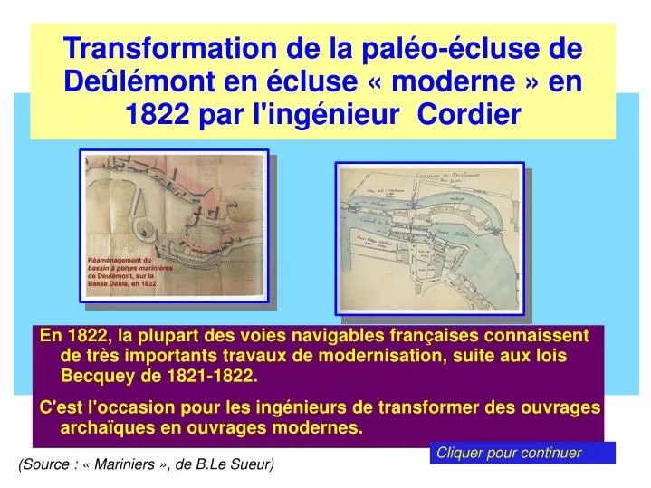 transformation de la pal o cluse de de l mont en cluse moderne en 1822 par l ing nieur cordier