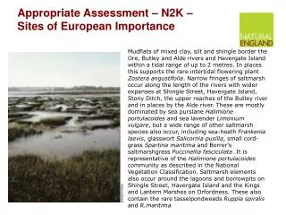 Appropriate Assessment – N2K – Sites of European Importance