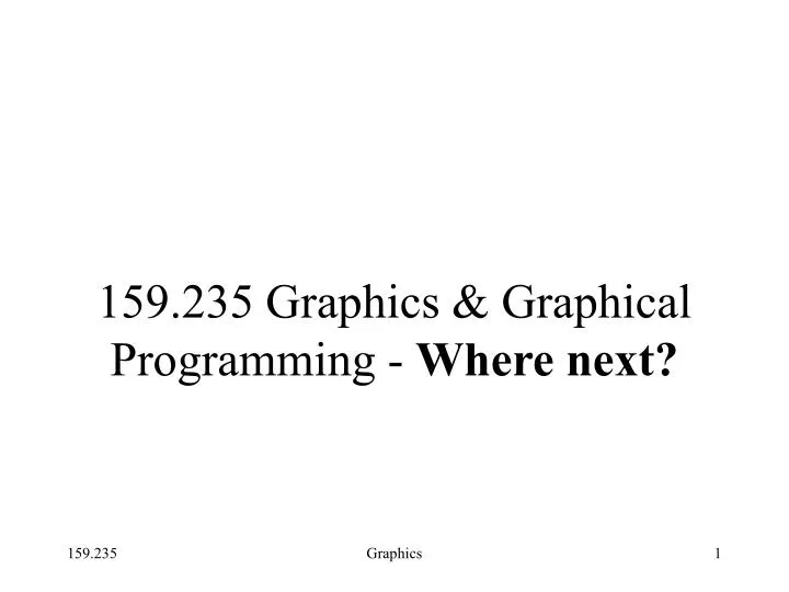 159 235 graphics graphical programming where next