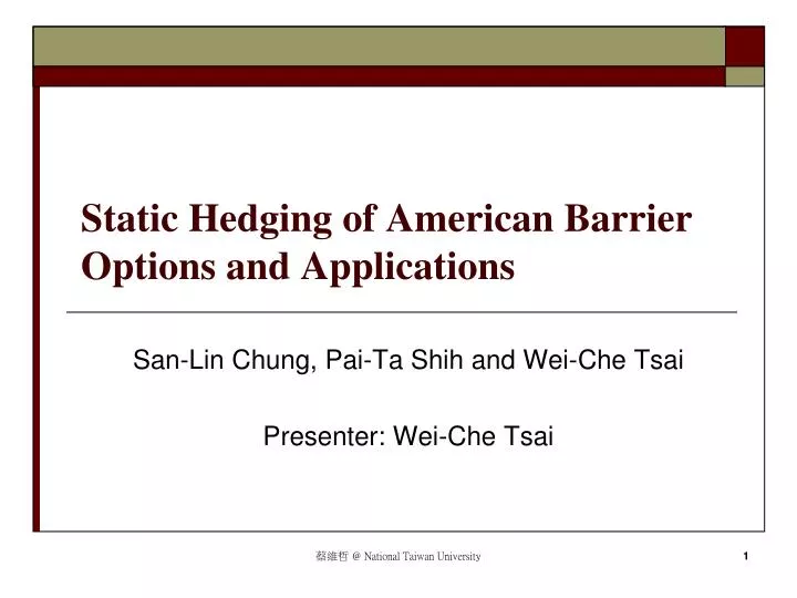 static hedging of american barrier options and applications
