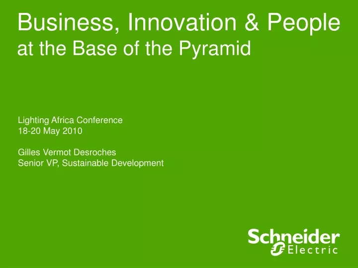 business innovation people at the base of the pyramid
