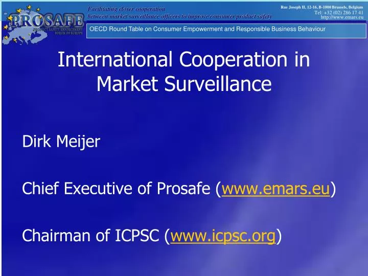 international cooperation in market surveillance