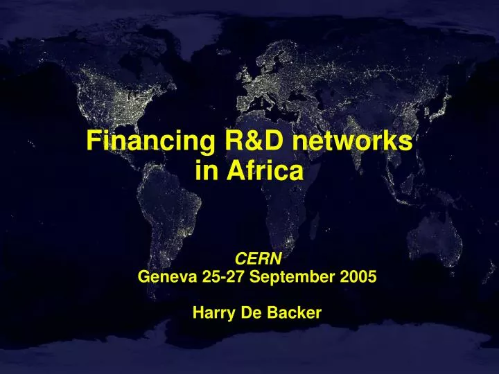 financing r d networks in africa