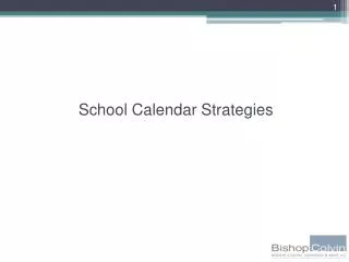 School Calendar Strategies
