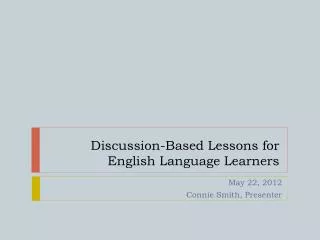 Discussion-Based Lessons for English Language Learners