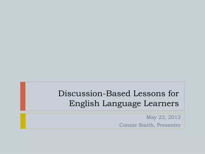 discussion based lessons for english language learners