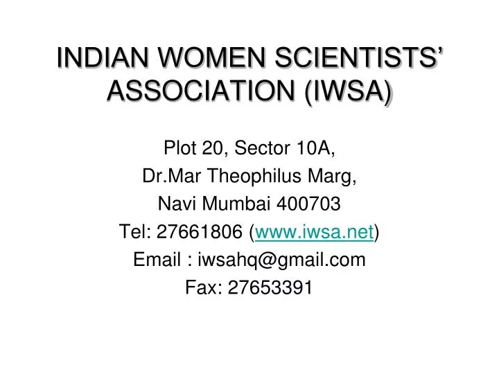 indian women scientists association iwsa