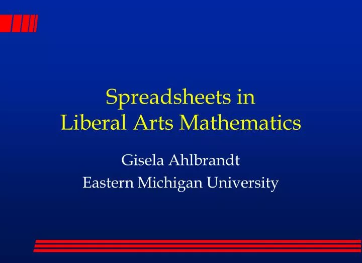 spreadsheets in liberal arts mathematics