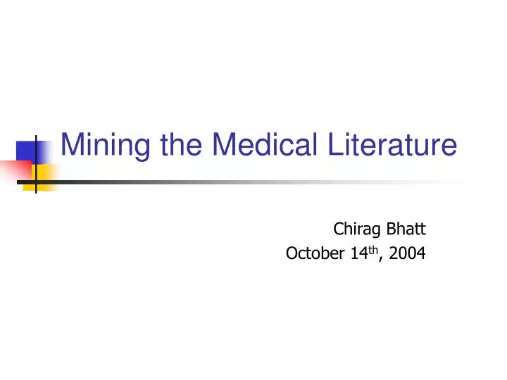 mining the medical literature
