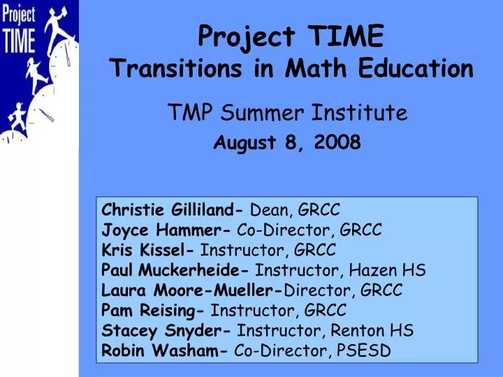 project time transitions in math education