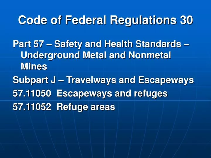 code of federal regulations 30