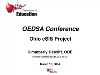 OEDSA Conference Ohio eSIS Project