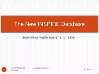 The New INSPIRE Database