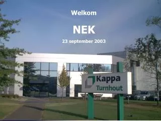 Welkom NEK 23 september 2003