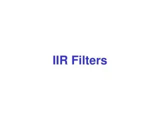 IIR Filters